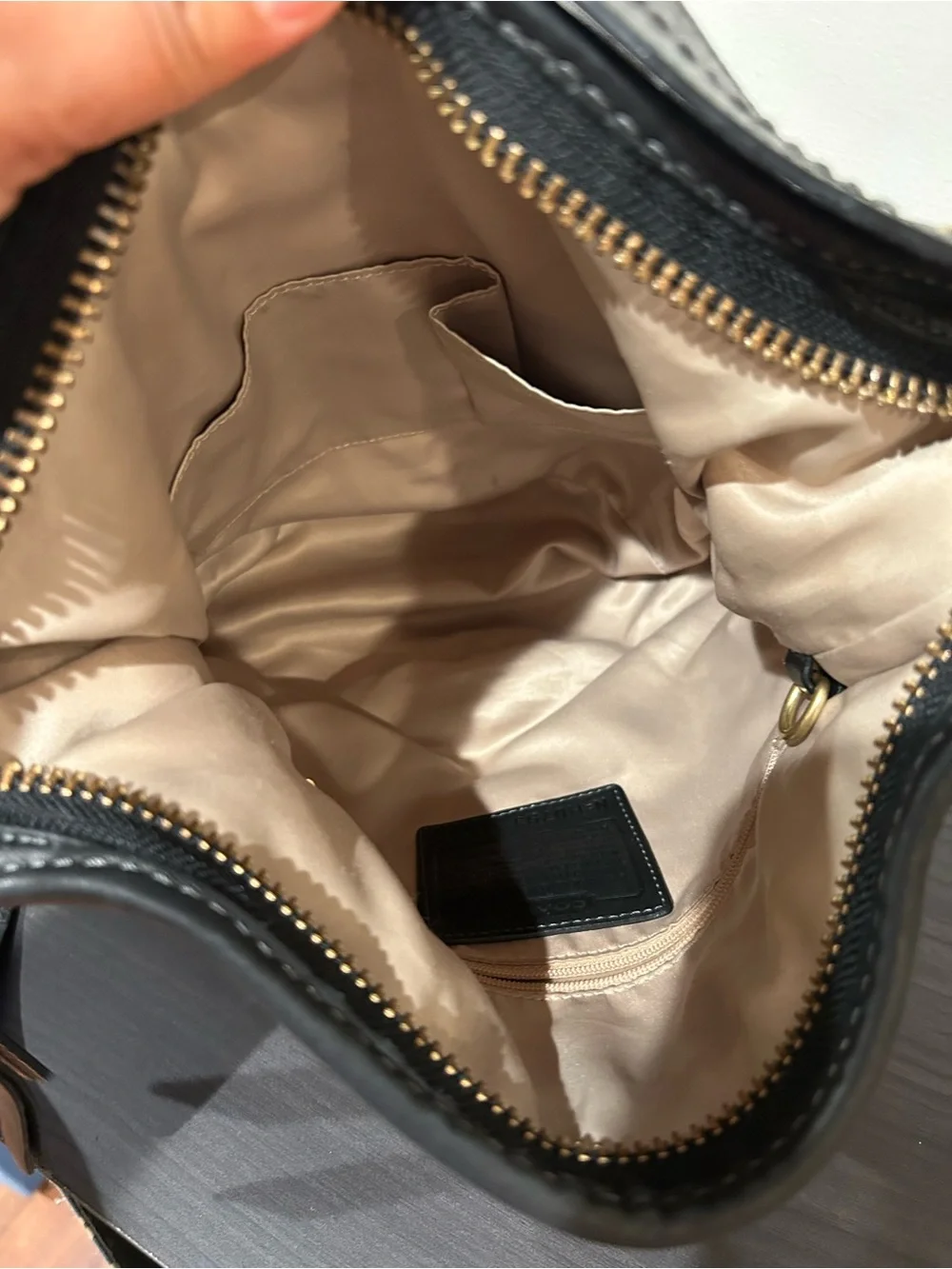Coach Bleecker Brown Canvas Black Leather Trim Bucket Style#11437 EUC